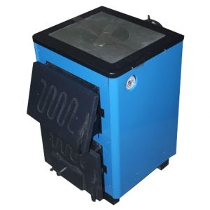 Котел твердотопливный напольный Огонек КОТВ-14П 14 кВт для отопления 140 кв.м